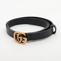 Gucci ブラックレザーベルト ダブルGロゴ ダブルG ワイドベルトブラック レザー | GUCCI公式