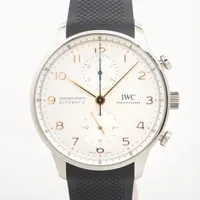 IWC ポルトギーゼ クロノグラフ IW371604 SS×ラバー AT シルバー文字盤