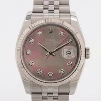 ロレックス デイトジャスト 116234G SS×WG AT ブラックシェル文字盤