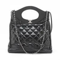 シャネル シャネル 31 レザー ブラック シルバー金具