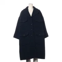 グッチ ウール ロングコート ネイビー