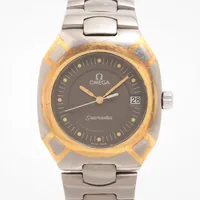 オメガ シーマスターポラリス TI QZ グレー文字盤