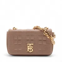 バーバリー TB ローラ レザー チェーンショルダーバッグ ベージュ