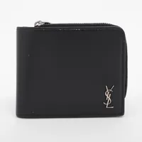 サンローランパリ YSLロゴ レザー 二つ折り財布 ブラック
