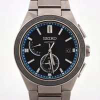 セイコー アストロン SBXY051 TI ソーラー 青文字盤