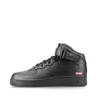 ナイキ×シュプリーム AIR FORCE 1 MID レザー ハイカットスニーカー ブラック
