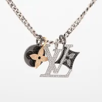 ヴィトン ペンダント LV インスティンクト M00522 メタル×ラインストーン ネックレス RM1211 シルバー