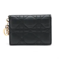 ディオール レディディオール カナージュ パテントレザー 財布 ピンク