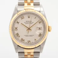 ロレックス デイトジャスト 16233 SS×YG AT アイボリーピラミッド文字盤