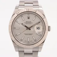 ロレックス デイトジャスト 116334 SS×WG AT シルバー文字盤