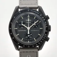 オメガ×スウォッチ スピードマスター ミッショントゥ マーキュリー SO33A100 CE×ナイロン QZ グレー文字盤