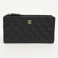 シャネル マトラッセ キャビアスキン ブラック ゴールド金具
