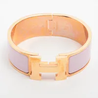 エルメス クリッククラック Hバングル エナメル ブレスレット ピンク