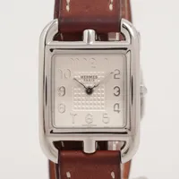 エルメス ケープコッド CC1.210 SS×革 QZ シルバー文字盤