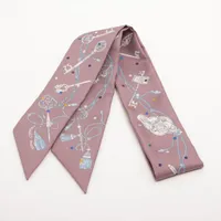 エルメス ツイリー レクレアポア Les Cles a Pois シルク スカーフ ブラウン