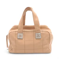 シャネル チョコバー キャビアスキン ベージュ シルバー金具