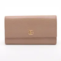 グッチ ダブルG コンチネンタルウォレット 456116 レザー ロングウォレット ベージュ