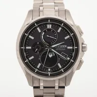 シチズン アテッサ H874-005HK01 TI ソーラー 黒文字盤