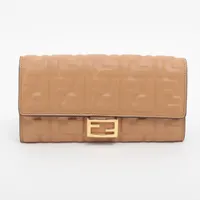 フェンディ ズッカ 8M0251 レザー 財布 ベージュ