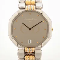 クリスチャンディオール オクタゴン 45.204 SS×GP QZ グレー文字盤