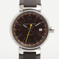 ヴィトン タンブール Q1131 SS×ラバー AT ブラウン文字盤