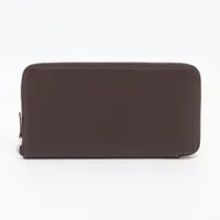 エルメス アザップロングシルクイン ヴォーエプソン ブラウン シルバー金具