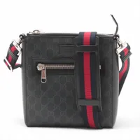 グッチ GGスプリーム PVC ショルダーバッグ ブラック