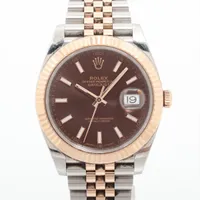 ロレックス デイトジャスト 126331 SS×PG AT チョコレート文字盤