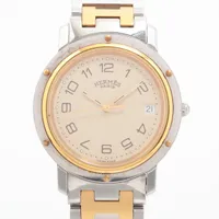 エルメス クリッパー SS×GP QZ アイボリー文字盤