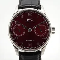 IWC ポルトギーゼ 7DAYS IW500714 SS×革 AT 赤文字盤