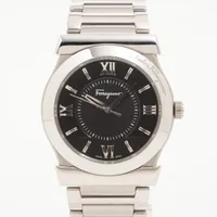 フェラガモ SS QZ 黒文字盤