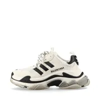 バレンシアガ×アディダス トリプルS レザー スニーカー ホワイト×ブラック