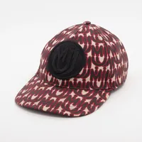 ミュウミュウ ロゴ コットン×ポリエステル キャップ レッド×ブラック