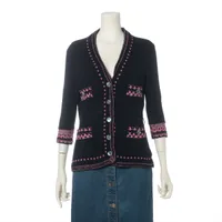 シャネル カシミヤ カーディガン ネイビー