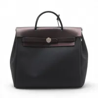 エルメス エールバッグアドPM トワルオフィシエ ブラック シルバー金具