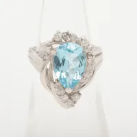 ノンブランド ブルートパーズ ダイヤ Pt900