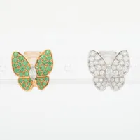 ヴァンクリーフ&アーペル ドゥ パピヨン ダイヤ ガーネット 750(YG×WG)