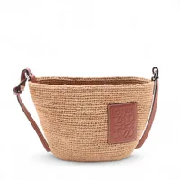 ロエベ パロット ポシェットバッグ ラフィア ショルダーバッグ ベージュ