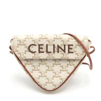 セリーヌ トリオンフ トライアングル PVC ショルダーバッグ ベージュ