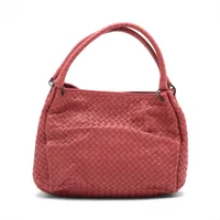 ボッテガヴェネタ　イントレチャート　ボストンバッグ　レザー　レッド BOTTEGA VENETA ボッテガ・ヴェネタ ワンショルダーバッグ