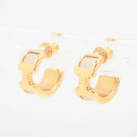 エルメス オランプ GP×リザード ピアス(両耳用) ゴールド Sランクの
