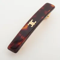 セリーヌ トリオンフ GP×レジン バレッタ ブラウン