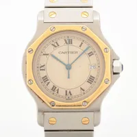 カルティエ サントスオクタゴン W2001583 SS×YG QZ アイボリー文字盤