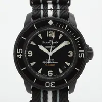 ブランパン×スウォッチ アトランティックオーシャン SO35B400 CE×ナイロン AT 黒文字盤