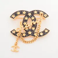 シャネル ココマーク GP×ラインストーン ピアス(両耳用) L24P