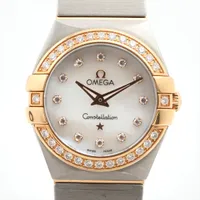 オメガ コンステレーション 123.25.24.60.55.001 SS×YG QZ シェル文字盤