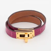 エルメス ケリーブレスレット ドゥブルトゥール レザー