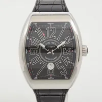 フランクミュラー ヴァンガード V45SCDT SS×革×ラバー AT 黒文字盤