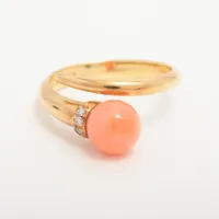 スタージュエリー 珊瑚 ダイヤ K18(YG)