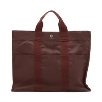 エルメス エールラインMM ナイロン ブラウン シルバー金具